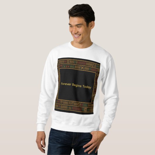 African Gold Kente Pattern Sweatshirt (Vorne ganz)