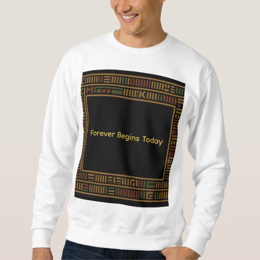 African Gold Kente Pattern Sweatshirt (Vorderseite)