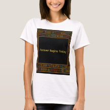 African Gold Kente Pattern T - Shirt