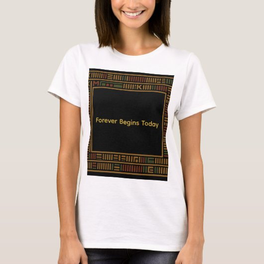 African Gold Kente Pattern T - Shirt (Vorderseite)