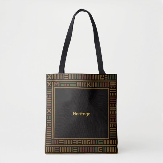 African Gold Kente Pattern Tote Bag Tasche (Vorderseite)