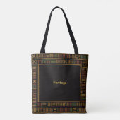 African Gold Kente Pattern Tote Bag Tasche (Rückseite)