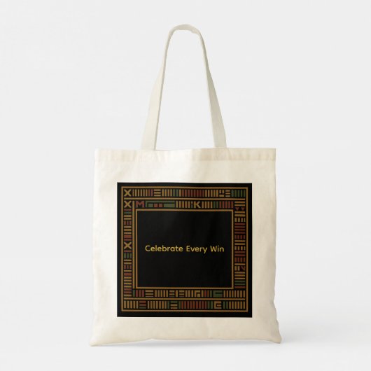 African Gold Kente Tote Bag Tragetasche (Rückseite)