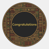 African Gold Kente Wedding Round Sticker (Vorderseite)