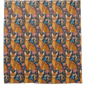 African Golden Cat Boho Style Pattern Duschvorhang (Vorderseite)