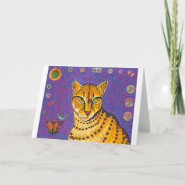African Golden Cat Greycard Feiertagskarte