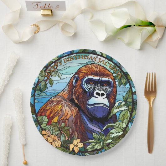 African Gorilla Birthday Pappteller (Hochzeit)
