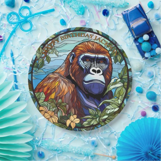 African Gorilla Birthday Pappteller (Party)