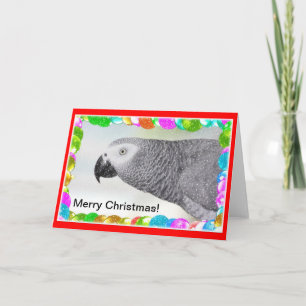 African Gray Frohe Weihnachtsschneekarte Feiertagskarte