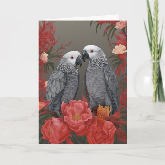 African Gray Holiday Cards Karte (Vorderseite)