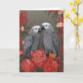 African Gray Holiday Cards Karte (Gelbe Blume)