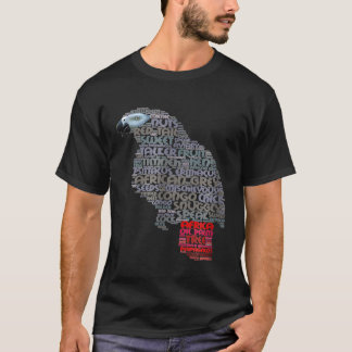 African Gray Parro zeigt afrikanische Gray Word Ar T-Shirt