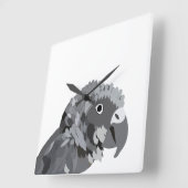 African Gray Parrot Bird Quadratische Wanduhr (Winkel)