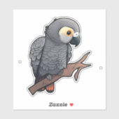 African Gray Parrot Car Window Decal, Parrot Decal Aufkleber (Blatt)
