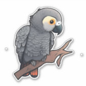 African Gray Parrot Car Window Decal, Parrot Decal Aufkleber (Vorderseite)
