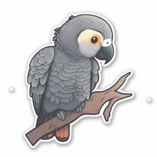 African Gray Parrot Car Window Decal, Parrot Decal Aufkleber (Vorderseite)