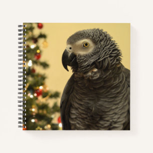 African Gray Parrot Christmas Notebook Notizblock