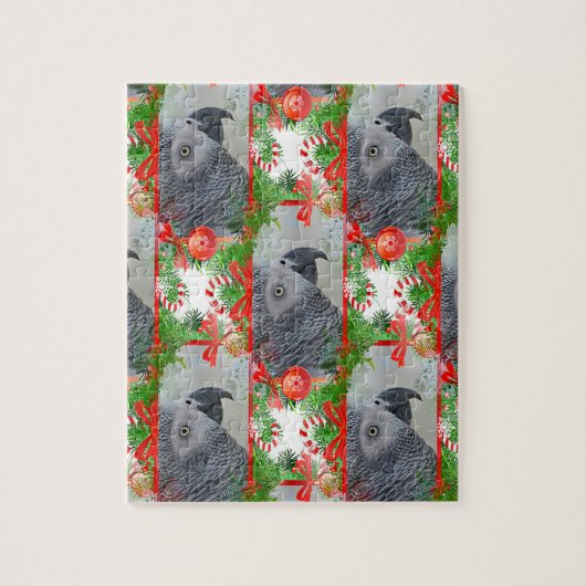 African Gray Parrot Christmas Puzzle (Vertikal)
