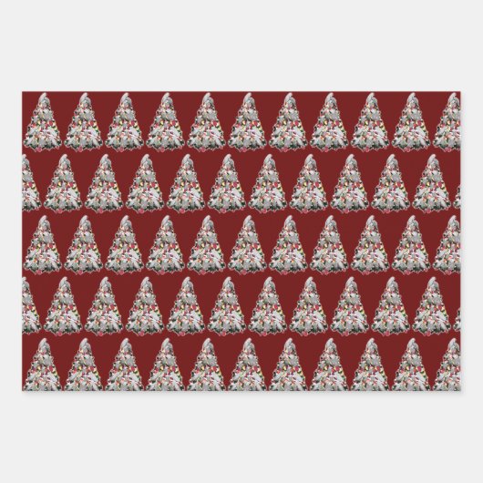 African Gray Parrot Christmas Tree Wrapping Paper Geschenkpapier Set (Vorderseite 3)