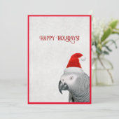 African Gray Parrot Flat Holiday Card Feiertagskarte (Stehend Vorderseite)