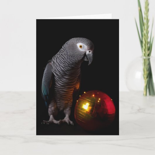 African Gray Parrot Holiday Cards Feiertagskarte (Vorderseite)