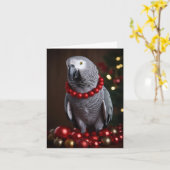 African Gray Parrot Holiday Cards Karte (Gelbe Blume)