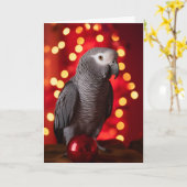 African Gray Parrot Holiday Cards Karte (Gelbe Blume)
