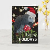 African Gray Parrot Holiday Season Card Karte (Gelbe Blume)