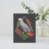 African Gray Parrot Lover Blume Postkarte (Stehend Vorderseite)