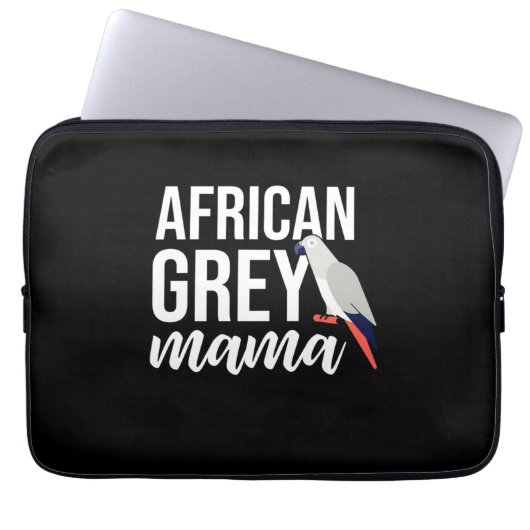 African Gray Parrot Mama Laptopschutzhülle (Vorderseite)