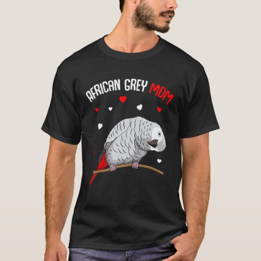 African Gray Parrot Mama Liebe Funny Women T-Shirt (Vorderseite)