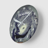 African Gray Parrot Niedlich Bird 2 Personalisiert Runde Wanduhr (Winkel)