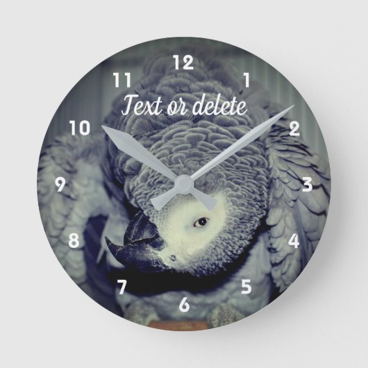 African Gray Parrot Niedlich Bird 2 Personalisiert Runde Wanduhr (Vorderseite)