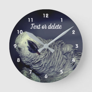 African Gray Parrot Niedlich Bird Personalisiert Runde Wanduhr