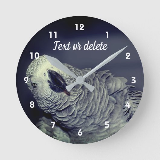 African Gray Parrot Niedlich Bird Personalisiert Runde Wanduhr (Vorderseite)