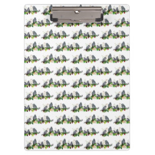 African Gray Parrot Party Clipboard Klemmbrett