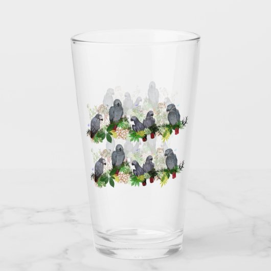 African Gray Parrot Party Glass Tumbler (Vorderseite)