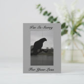 African Gray Parrot Silhouette Beileid Postcard Postkarte (Stehend Vorderseite)