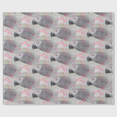 African Gray Puffy Hearts Geschenkpapier (Flach)