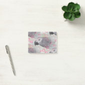 African Gray Puffy Hearts Post-it Klebezettel (Büro)