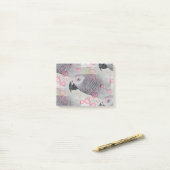 African Gray Puffy Hearts Post-it Klebezettel (Auf Schreibtisch)