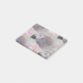 African Gray Puffy Hearts Post-it Klebezettel (angewinkelt)