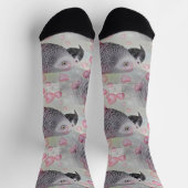 African Gray Puffy Hearts Socken (Oben)