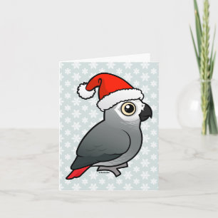 African Gray Santa Feiertagskarte