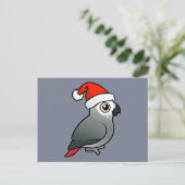 African Gray Santa Feiertagspostkarte (Stehend Vorderseite)