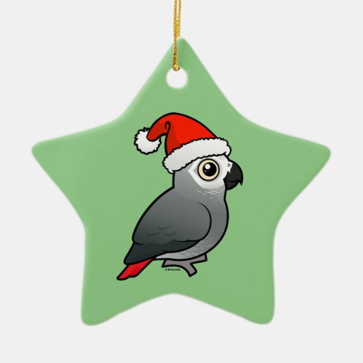 African Gray Santa Keramik Ornament (Vorne)