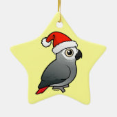 African Gray Santa Keramikornament (Hinten)