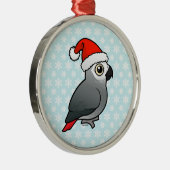 African Gray Santa Silbernes Ornament (Rechts)