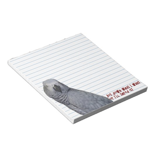 African Gray Small Notepad Notizblock (angewinkelt)