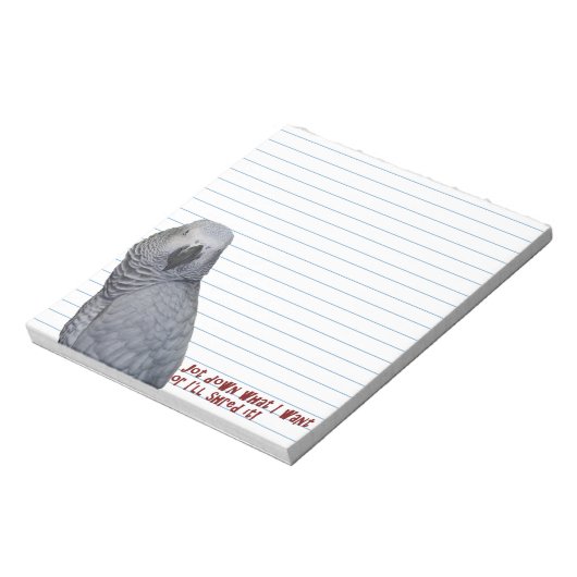 African Gray Small Notepad Notizblock (Rotiert)